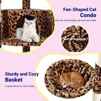 Allewie 73in Fan-Shaped Space-Saving Corner Cat Tower/Multi-Level Tall Cat Tree - Image 6