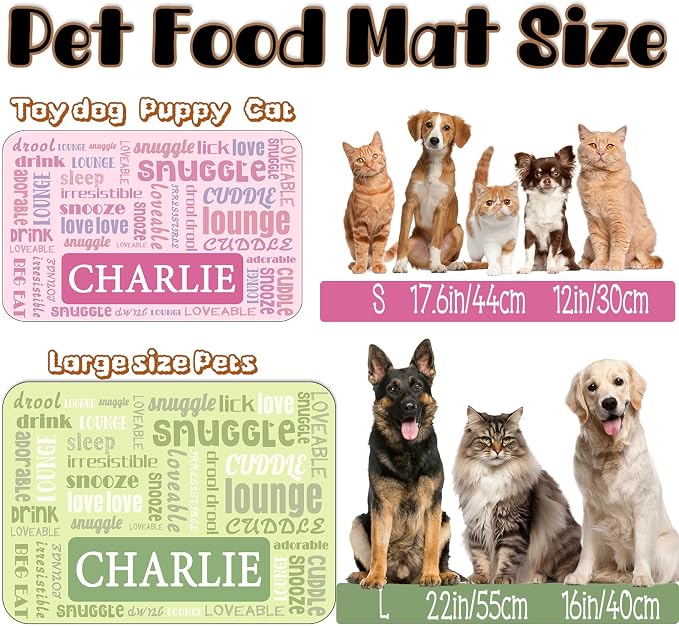 Personalized Dog Food Mat with Photo Name Custom Non Slip Pet Feeding Mat - Image 3