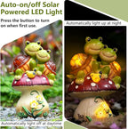 Solar Light Turtle Garden Statue, Turtle on Mushroom Figurine, Lovely Tortoise - Image 2