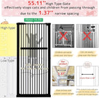 Lumizone Extra Tall Pet Gate 55.12" High Pressure Mounted 50.79"-55.11" Extra - Image 4