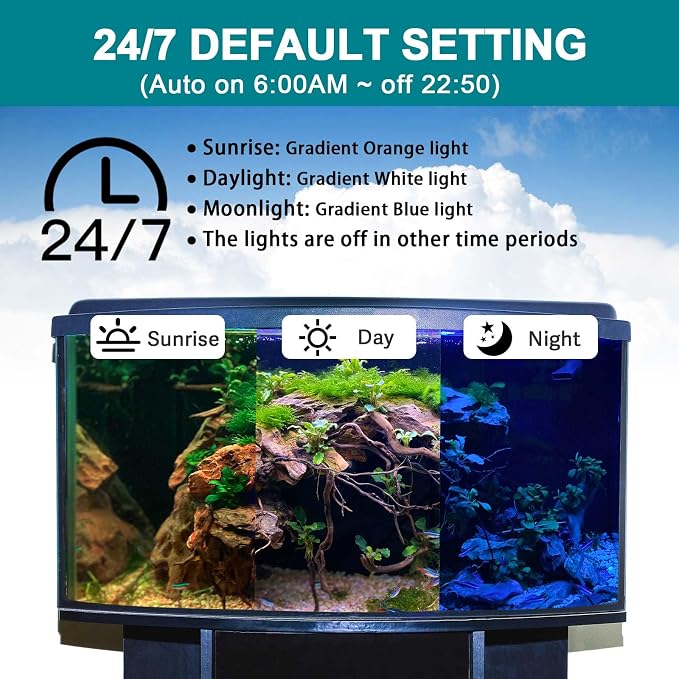 hygger 24/7 Mode Submersible Aquarium LED Light, Full Spectrum Hidden Fish Tank - Image 4
