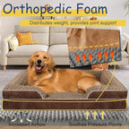 Orthopedic Dog Bed for Large Medium Sized, Washable Memory Foam Large Dog Bed - Image 2