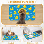 Yellow Rubber Ducks Dog Food Mat, Soap Bubbles Absorbent Pet Feeding Mat - Image 7