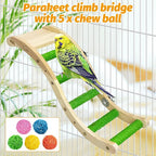 Hamiledyi Nature Wooden Bird Ladder Pet Parrots Climb Bridge Exercise Stands - Image 4