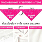 Birthday Girl Dog Bandanas 1 Pack, Pet Scarves HBD Bandanas - Image 8