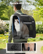 Pecute Cat Backpack Carrier XL, Expandable Pet Backpack - Image 5