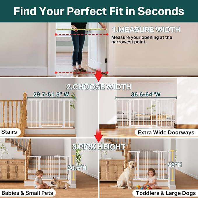 Cumbor 29.7"–51.5" Extra Wide Baby Gate - Image 2