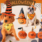 Weewooday 50 Pcs Halloween Dog Bandanas Bulk Pumpkin Ghost Bandanas - Image 4