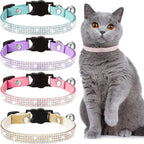 Weewooday 4 Pieces Rhinestones Cat Collars Breakaway Cat Collar by Weewooday