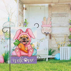 Artofy Welcome Easter Bunny Dog Small Decorative Garden Flag, French Bulldog - Image 5