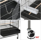 Yaheetech 60.5inch Extra Large Bird Cage Metal Parrot Cage Flight Cage - Image 4