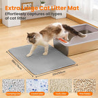 Extra Large Cat Litter Mat, 30x22 Inches Honeycomb Double Layer Cat Litter - Image 2