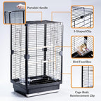 25 inch Bird Cage, Portable Travel Parrot Cage, Double-Layer Parakeet Cage - Image 3