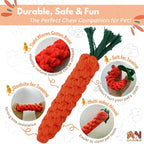 3PCS Orange Woven Pet Chew Set, Puppy Teething Chews, Dog Chew Treats, Cat - Image 4