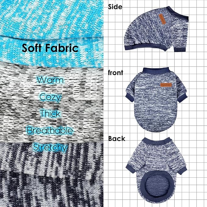 3 Pack Dog Sweaters for Small Dogs Girl Boy Winter Fleece Clothes Warm Soft Dog - Image 4