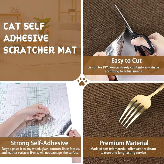 Climbing Cat Scratcher Mat Trimmable Cat Scratching Post Carpet 157.4’’x15.8’’ - Image 3