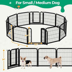 Yaheetech Dog Playpen Outdoor 24 inch 12 Panels Indoor Dog Fence Metal Dog Pen - Image 6