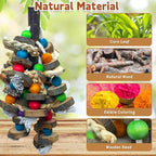 PINVNBY Bird Toys Parrot Toys, Natural Wood Bird Chewing Toys, Parakeet Hanging - Image 3