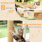 54.3" Cat Window Perch with 3 Adjustable Roman Column Sisal Posts, Drill-Free - Image 5