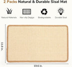 FUKUMARU 2 Packs Cat Scratching Mat, 19.6 x 11.8 Inch Natural Sisal Cat Scratch - Image 2