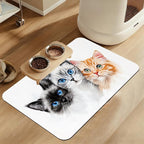 Cute Cats Pet Food Mat for Cats and Dogs–Christmas Stocking Absorbent Quick Dry by LUTASER