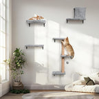 FUKUMARU Cat Wall Shelves, Stable & Safe 4 in 1 Cat Furniture Set, Wooden by FUKUMARU