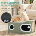 Cat Beds for Indoor Cats, Extra Wide Cat Cube House for Multi Cats, Foldable - Image 4