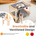 2-Layer Cat Hammock Bed, Breathable Washable Covers, Wooden Pet Furniture - Image 3