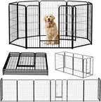 NEWBULIG Dog Playpen 8 Panels 40" Height Foldable Heavy Duty Metal Dog Exercise by NEWBULIG