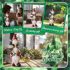 Garden Gnome Statue with Solar Lights Garden Sculptures Funny Triple Gnome - Image 2