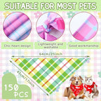 150 Pcs Spring Dog Bandanas Bulk Pet Bibs Colorful Triangle Scarf Pet Bandanas - Image 3