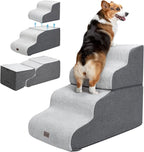Dog Stairs for High Beds, 4-Step Dog Steps for Small Dogs and Cats, Foldable by Garnpet