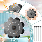 Yzert Solar Fountain Flower Shape-No Battery, Glass 3.5W Solar Water Fountain - Image 6