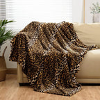 Bnuitland Leopard Print Fleece Flannel Throw Blanket, 300 GSM Double Sided - Image 2