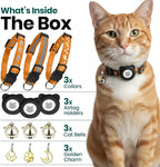 Cat Collar with AirTag Holders, Reflective Breakaway Safety Collars, Bells and - Image 2