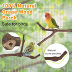 7PCS Bird Perches, Natural Wood Parrot Perch Stand, Bird Perch Chewing Stick - Image 3