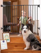 Babelio Baby Gate for Stairs, Kitchen & Doorways, No Bottom Bar| Easy by BABELIO