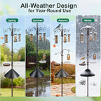 Bird Feeding Station Kit with Squirrel Baffle Bird Feeder Pole with Suet Cage - Image 4