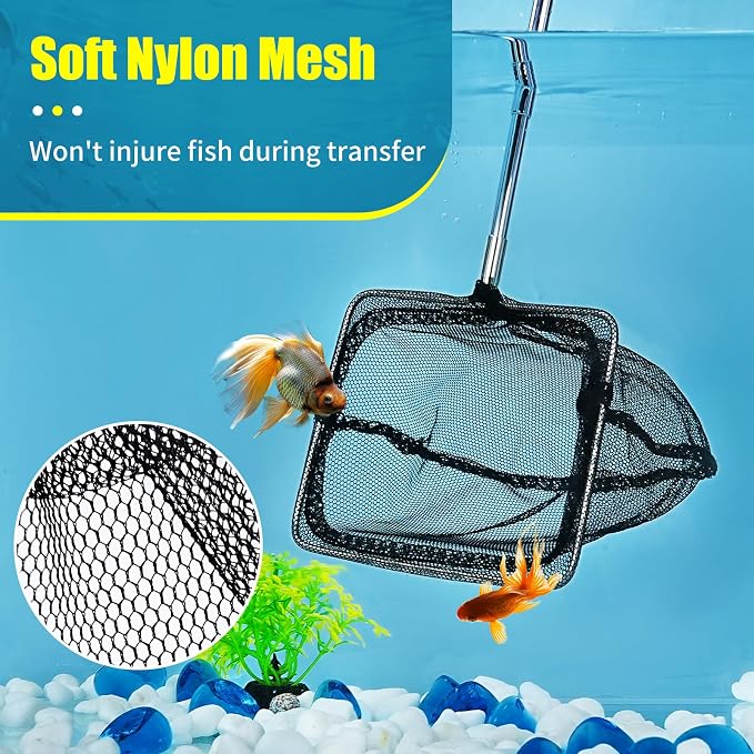 AQUANEAT Aquarium Net with Extendable Long Handle, Adjustable Wastes Skimming - Image 4
