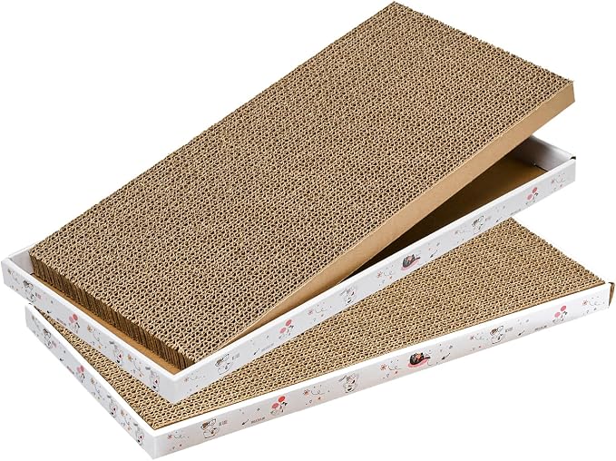 Cat Scratcher Cardboard with Box Durable Corrugate Scratching Kitty Sofa Lounge by Catinarla