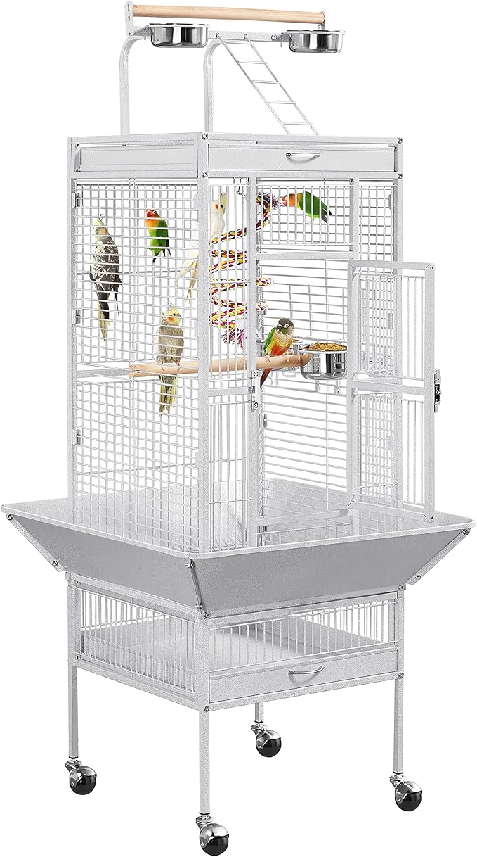 Yaheetech Wrought Iron Bird Cages, Play Top Large Aviary by Yaheetech