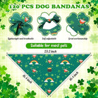 Youyole 120 Pcs Dog St. Patrick's Day Bandana Bulks Shamrocks Dog Bandanas - Image 2