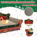 Luxury Cardboard Cat Scratcher Sofa Bed, Couch Shaped Scratching Board - Image 3