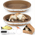 4-Piece Cardboard Cat Scratcher Bed Set by ROMOHOM