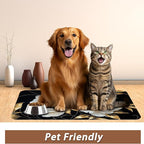 White Flowers Pet Feeding Mat, Glitter BloomingAbsorbent Quick-Dry Cat Dog Food - Image 6