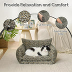 Hollypet Cat Bed Fluffy Plush Mutifuctional Double-Layer Soft Pet Couch - Image 6