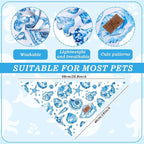 JarThenaAMCS 2Pcs Sea Dog Bandana Summer Ocean Animal Theme Triangle Pet Scarf - Image 2