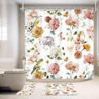 4 PCS Spring Floral Birds Bathroom Set - Image 3