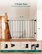 Babelio Baby Gate for Stairs, Kitchen & Doorways, No Bottom Bar| Easy - Image 7
