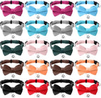 20 Pcs Cat Bowtie Collars with Bell, Solid Colors Kitten Bow Breakaway Cat by Unknown